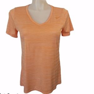 Nike Dri-Fit Short Sleeve V-Neck T-Shirt Orange Size XL